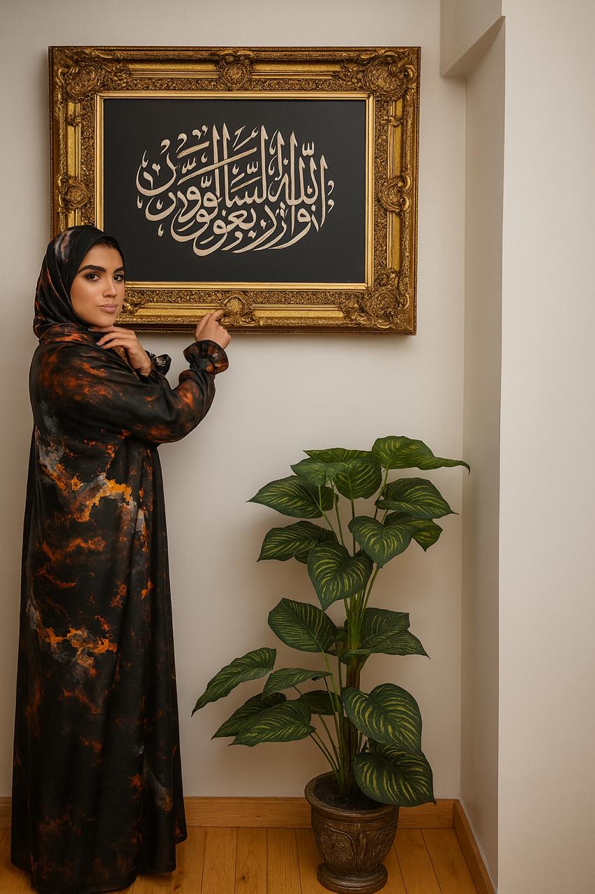 Marble Noir Prayer Abaya