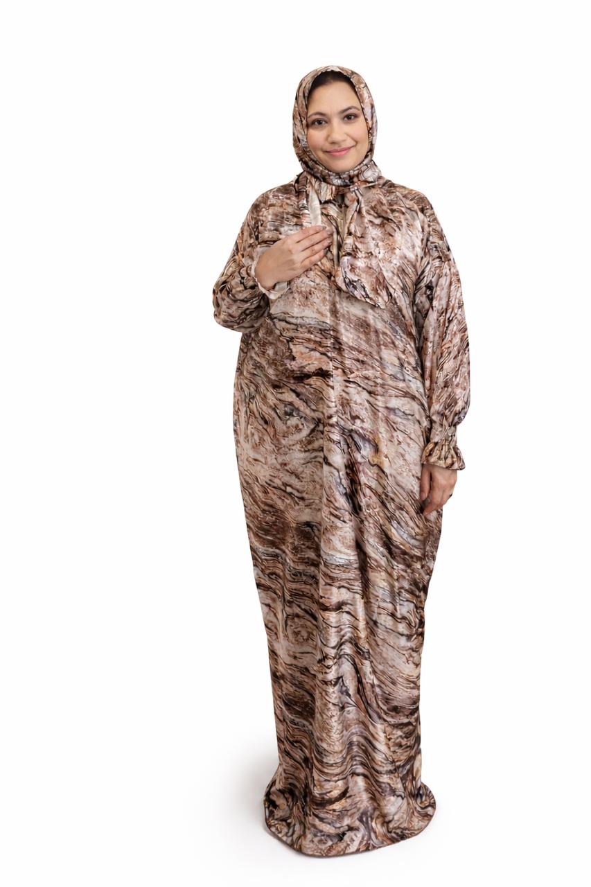 Marble Flow Prayer Dress – Full Coverage, Lightweight & Modest