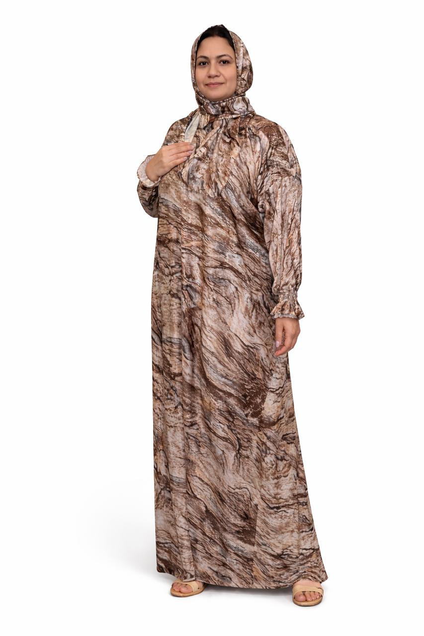 Marble Flow Prayer Dress – Full Coverage, Lightweight & Modest