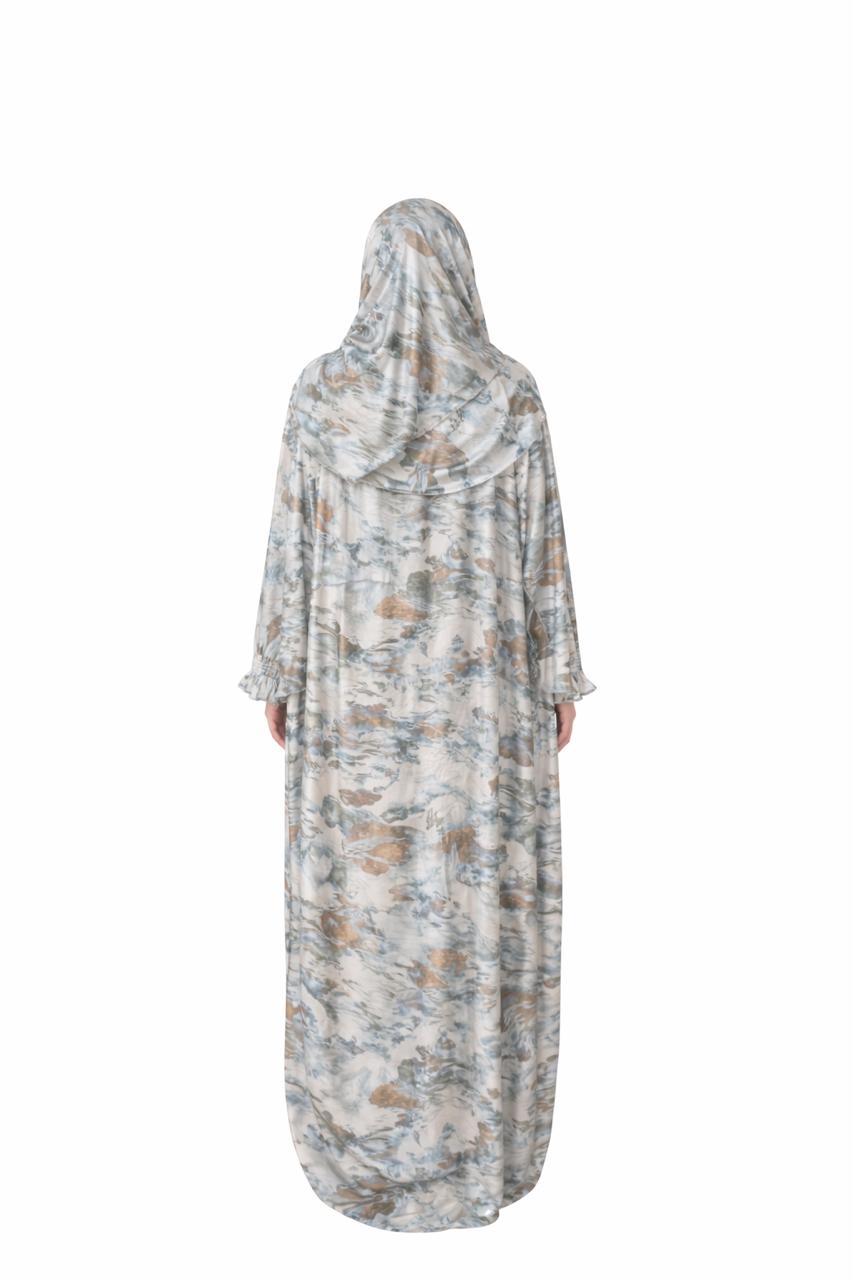 Full Coverage Prayer Dress – Watercolor Grey Beige