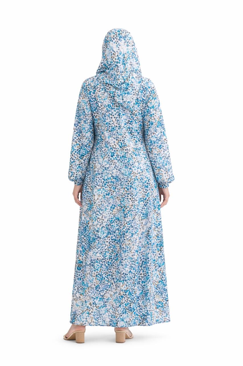 Marbled Prayer Dress with Matching Hijab – One Size Fits Most