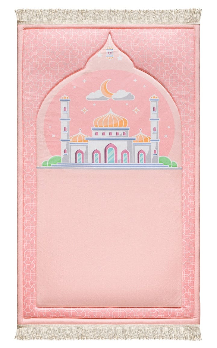 Kids Padded Prayer Mat – Pink Mosque