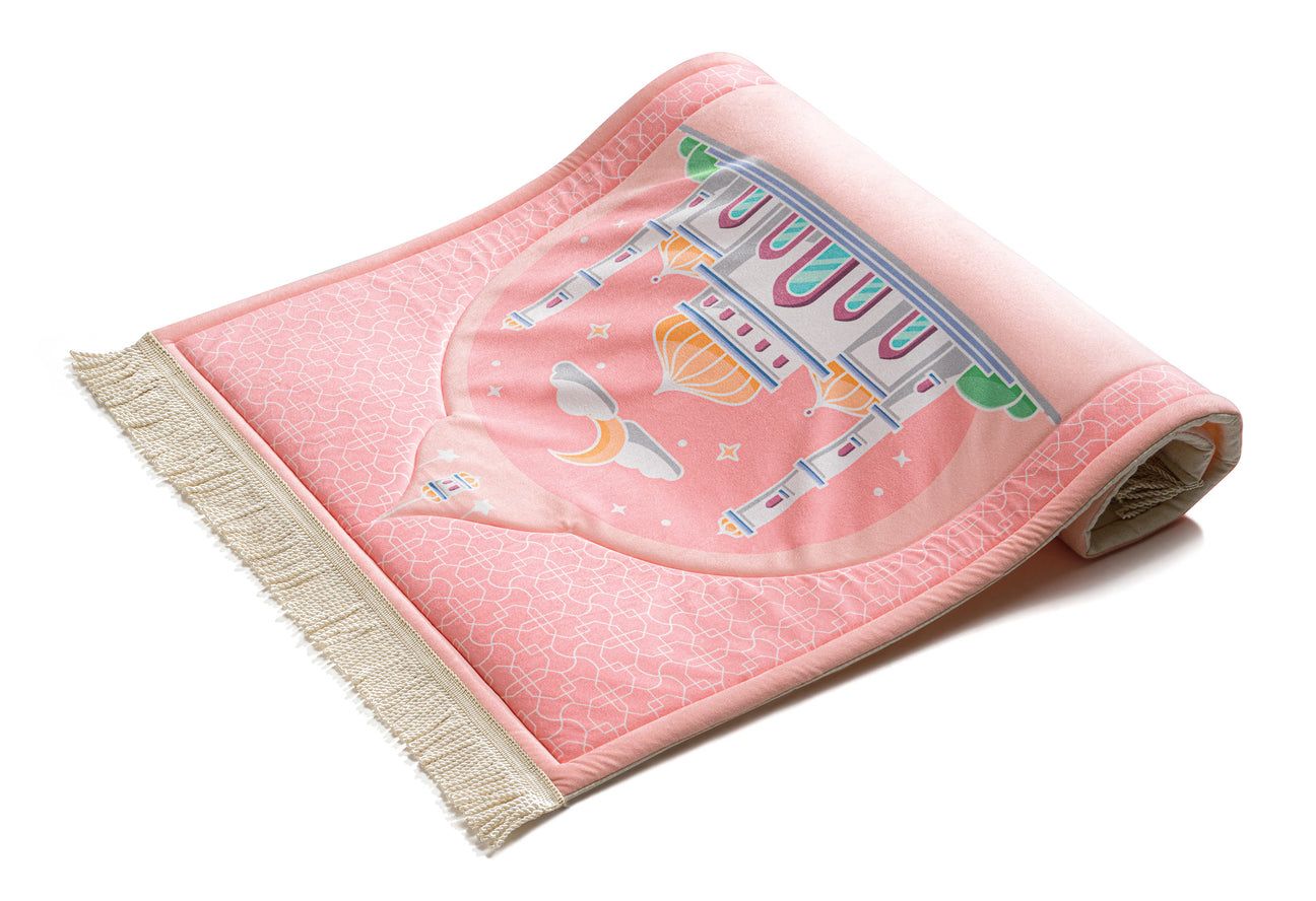 Kids Padded Prayer Mat – Pink Mosque