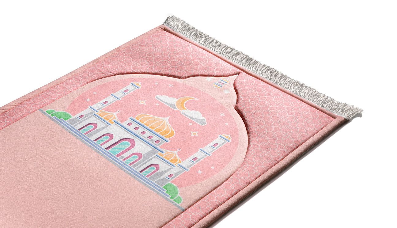 Kids Padded Prayer Mat – Pink Mosque