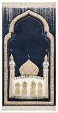Padded Midnight Mosque Prayer Rug