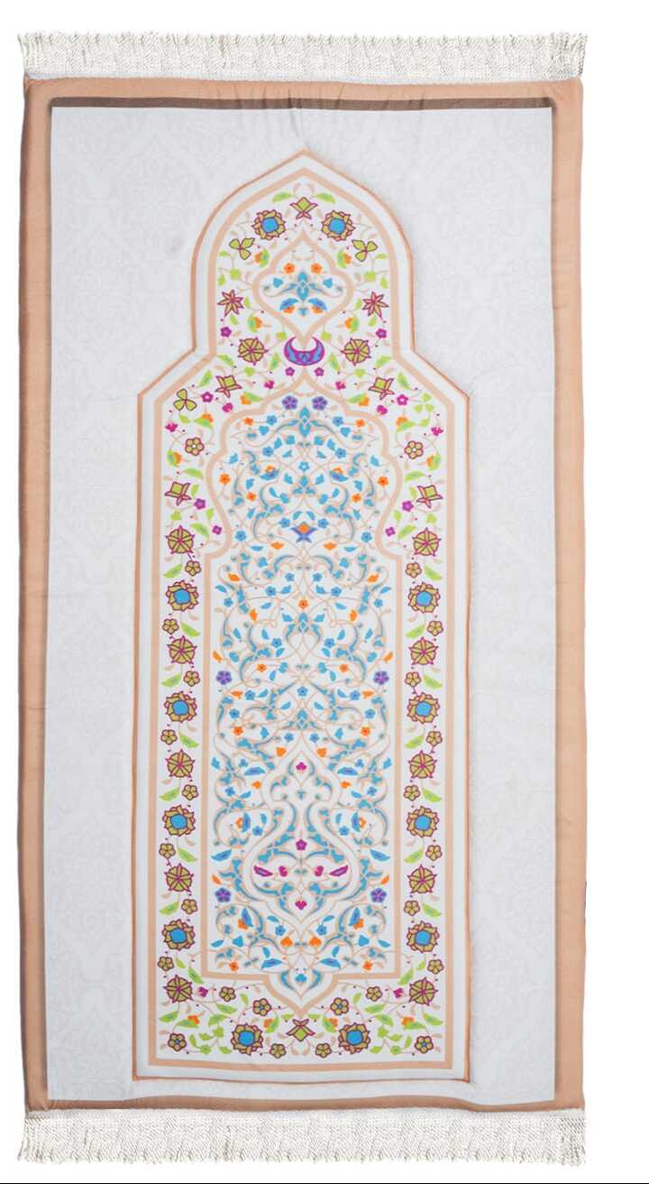 Padded Prayer Mat - Soft Floral Ivory