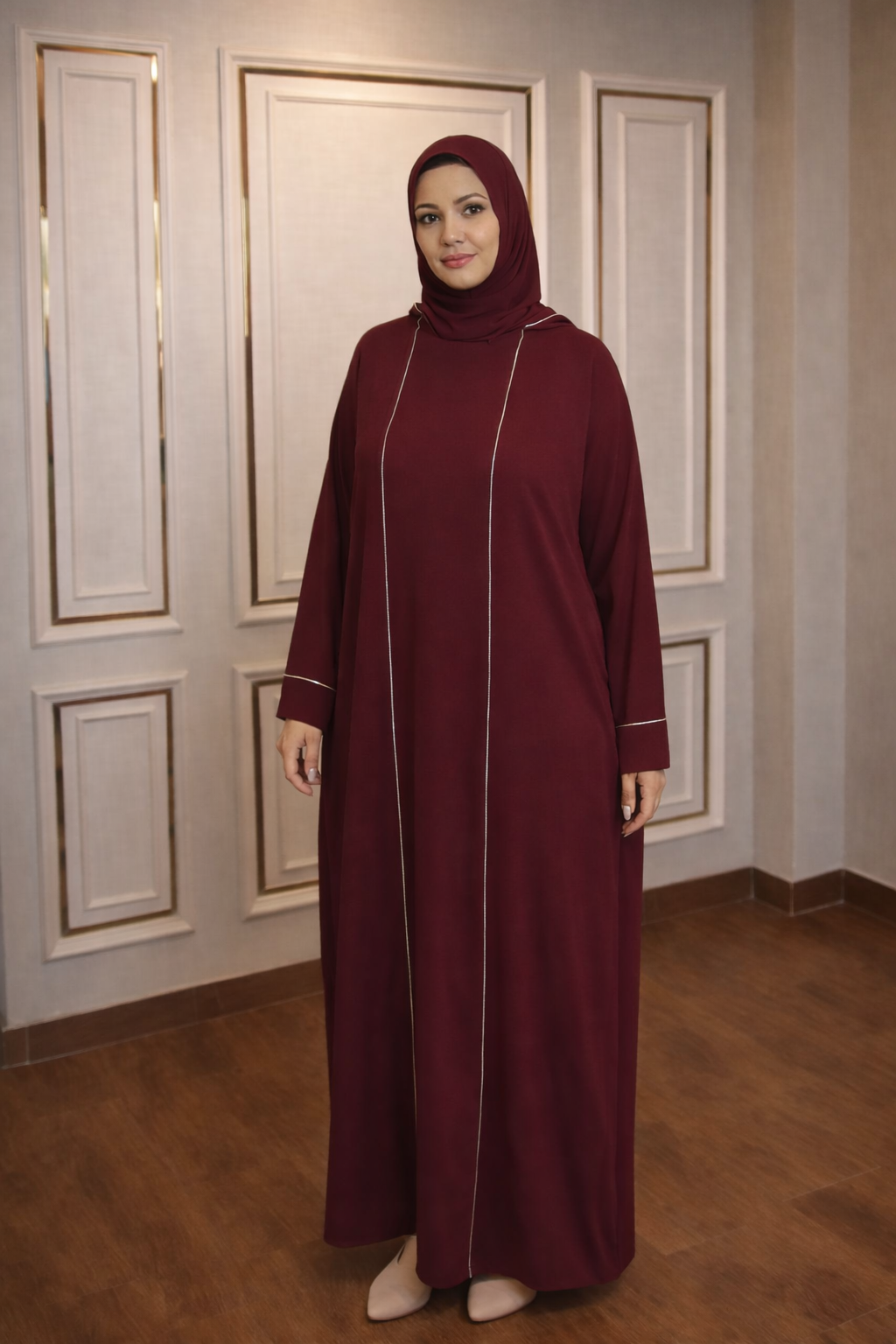 Prayer Wear - Noor Burgundy Abaya