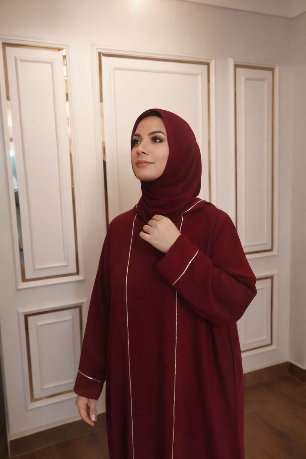 Prayer Wear - Noor Burgundy Abaya