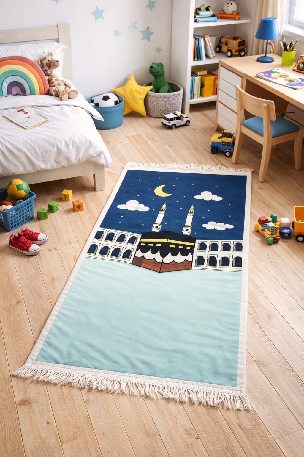 Children’s Kaaba Prayer Mat – Soft Padded Comfort for Little Prayers