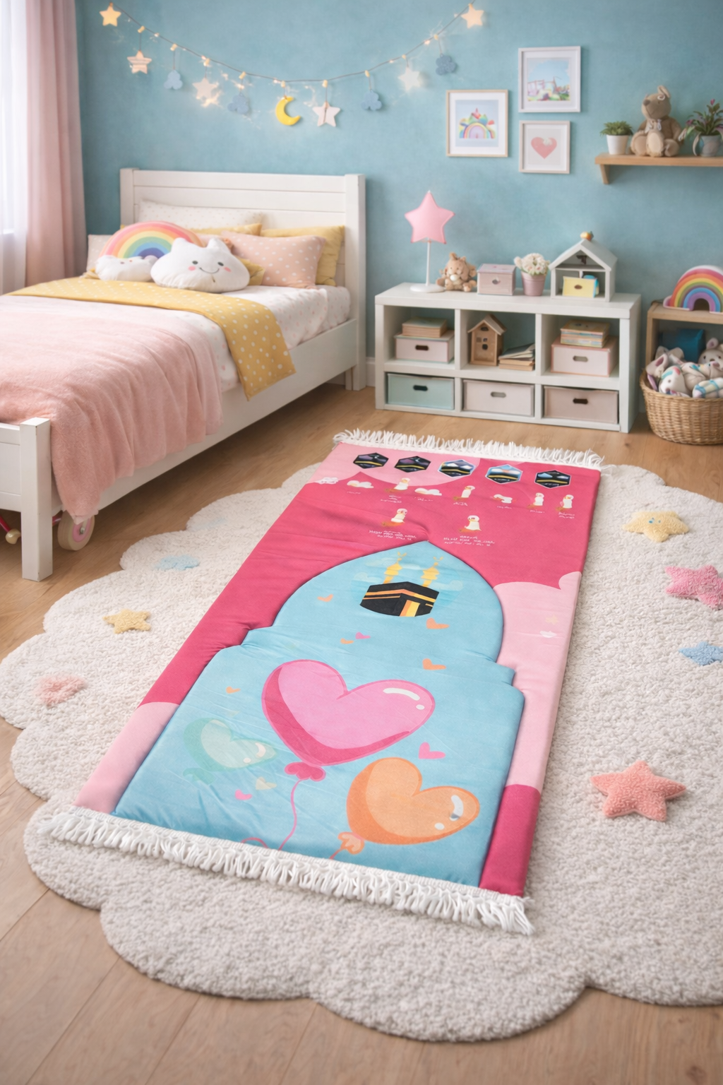 Padded Prayer Mat -  Heart & Balloon Kids