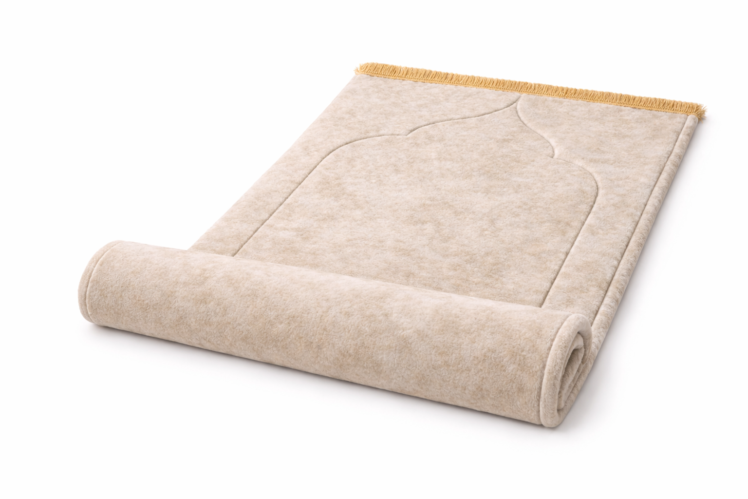 Padded Prayer Mat - Beige Velvet